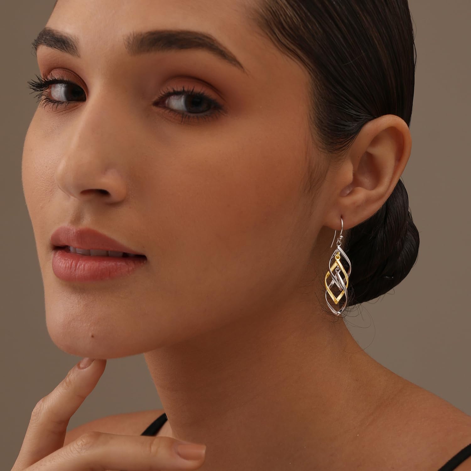 Charmsy 925 Sterling Silver Infinity Knot Twist French Wire Drop Dangle Earrings for Women - Image 2