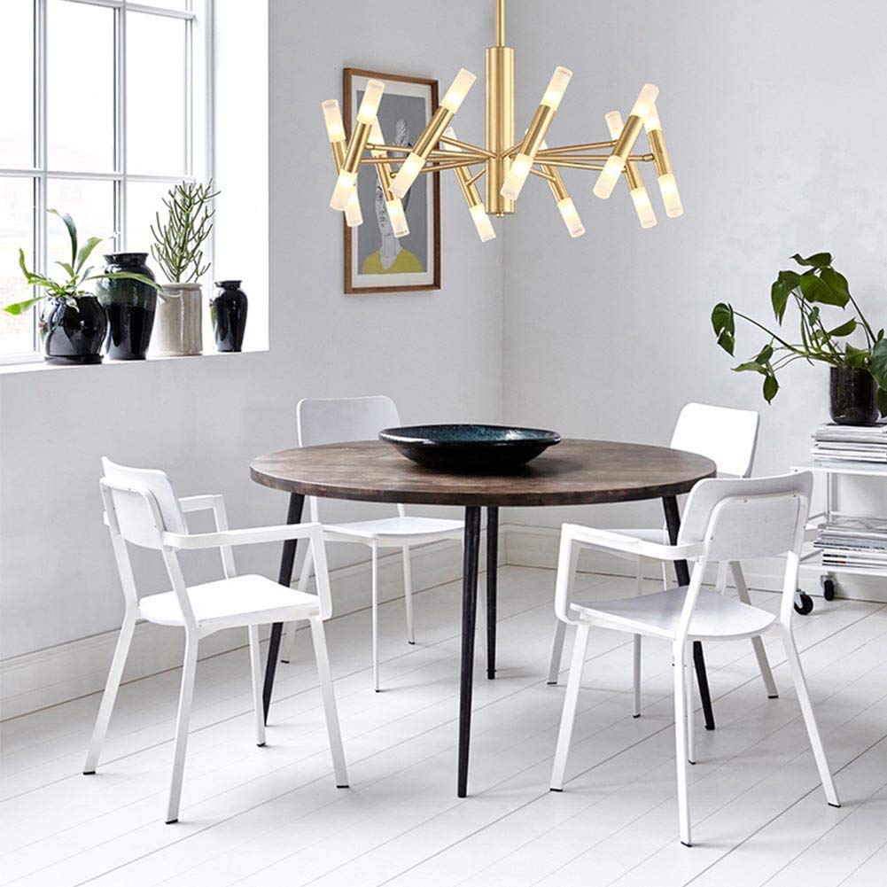 Lampadario Sputnik Moderno 20 Luci – LED G4 – Nero E Oro Rettangolare 68 Cm – Per Isola Cucina E Sala Da Pranzo - 3