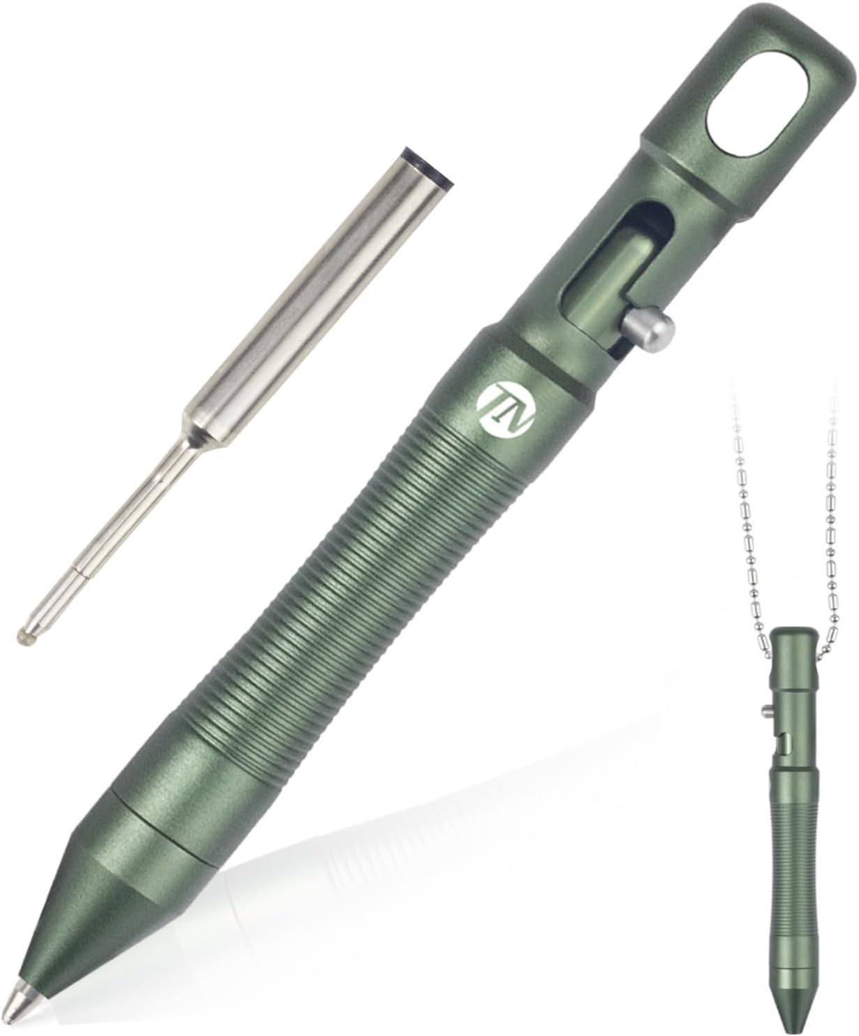 Bolt Action Pen, Mini Ballpoint Pen, Sleek Design, Smooth Writing - Ideal for Professionals and Gifts, Replaceable Black Ink Pens for Office, Working, Writing, Construction Work (Dark Green)