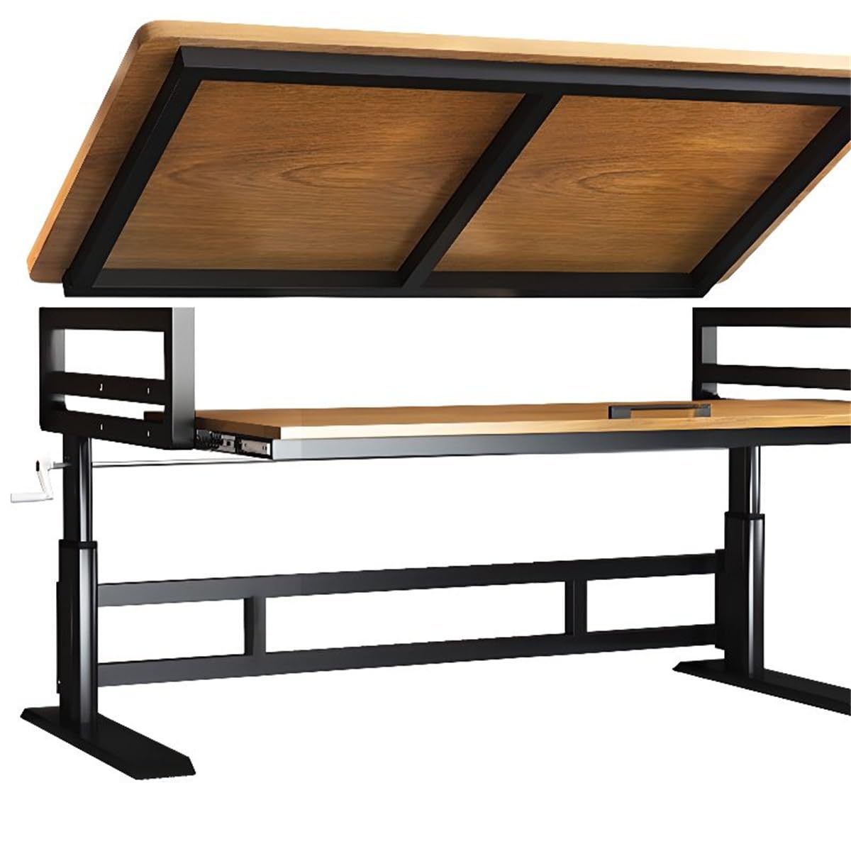 Scrivania professionale per casa e ufficio con gestione dei cavi e ripiano per tastiera, ideale per pianoforte elettronico, produzione musicale, workstation MIDI e studio di registrazione