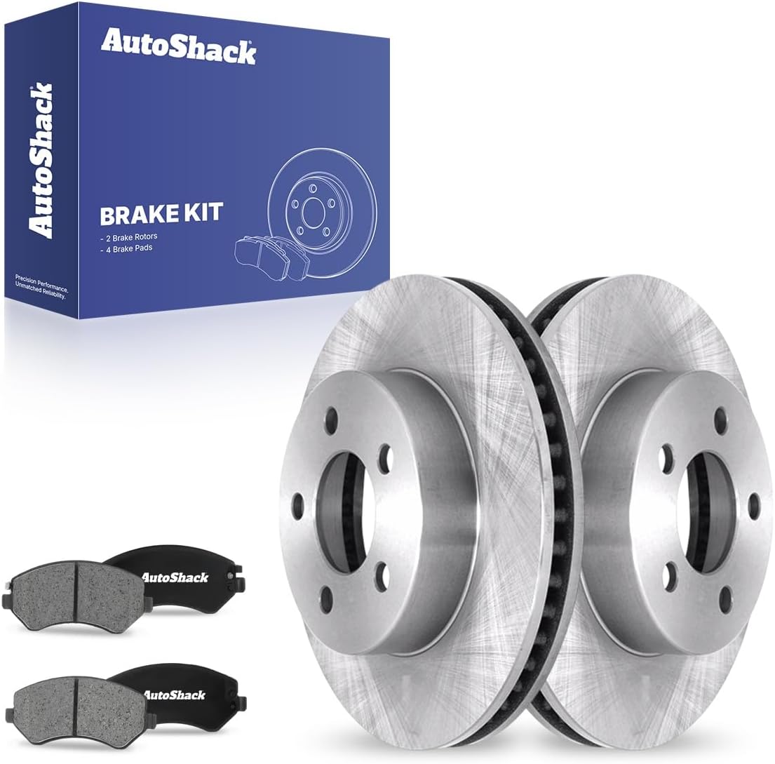 AutoShack Front Vented Brake Rotors + Ceramic Pads 6-PC Brake Kit Replacement for 2002-2007 Jeep Liberty 11.34" (288.1 mm)