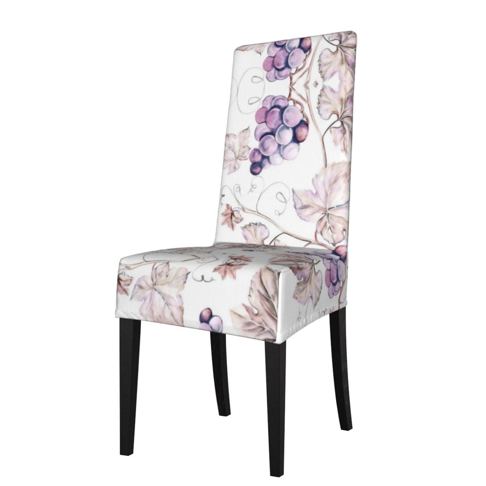 YYHWHJDE Beautiful Grape Leaves Prints Dining Chair Throw Covers – Stretchable Polyester Blend Protects Your Chairs with Easy Style & Easy Care