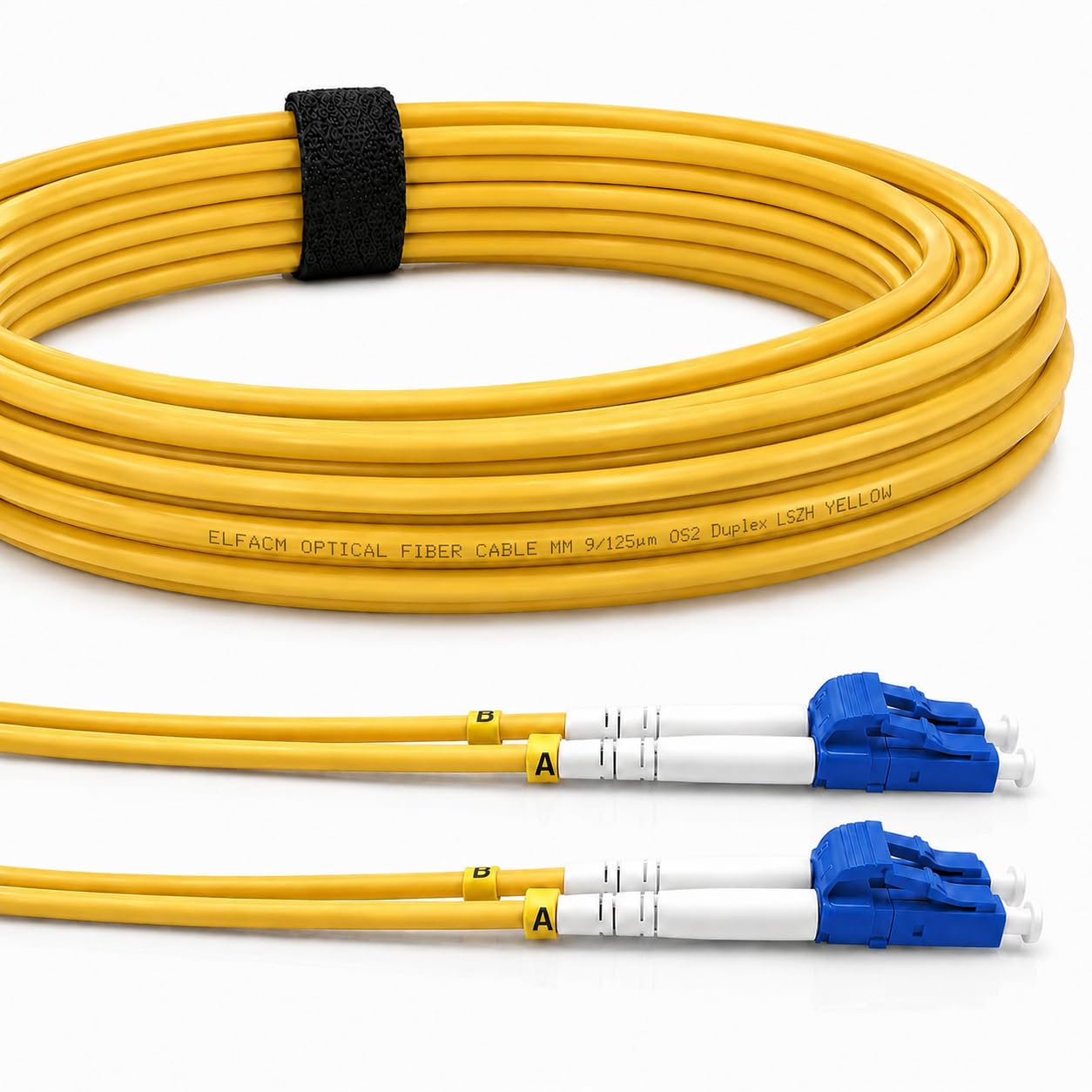 Elfcam® – Cavo in fibra ottica (jarrettiera ottica) LC/UPC a LC/UPC OS2 Monomodale Duplex 9/125um (50M)