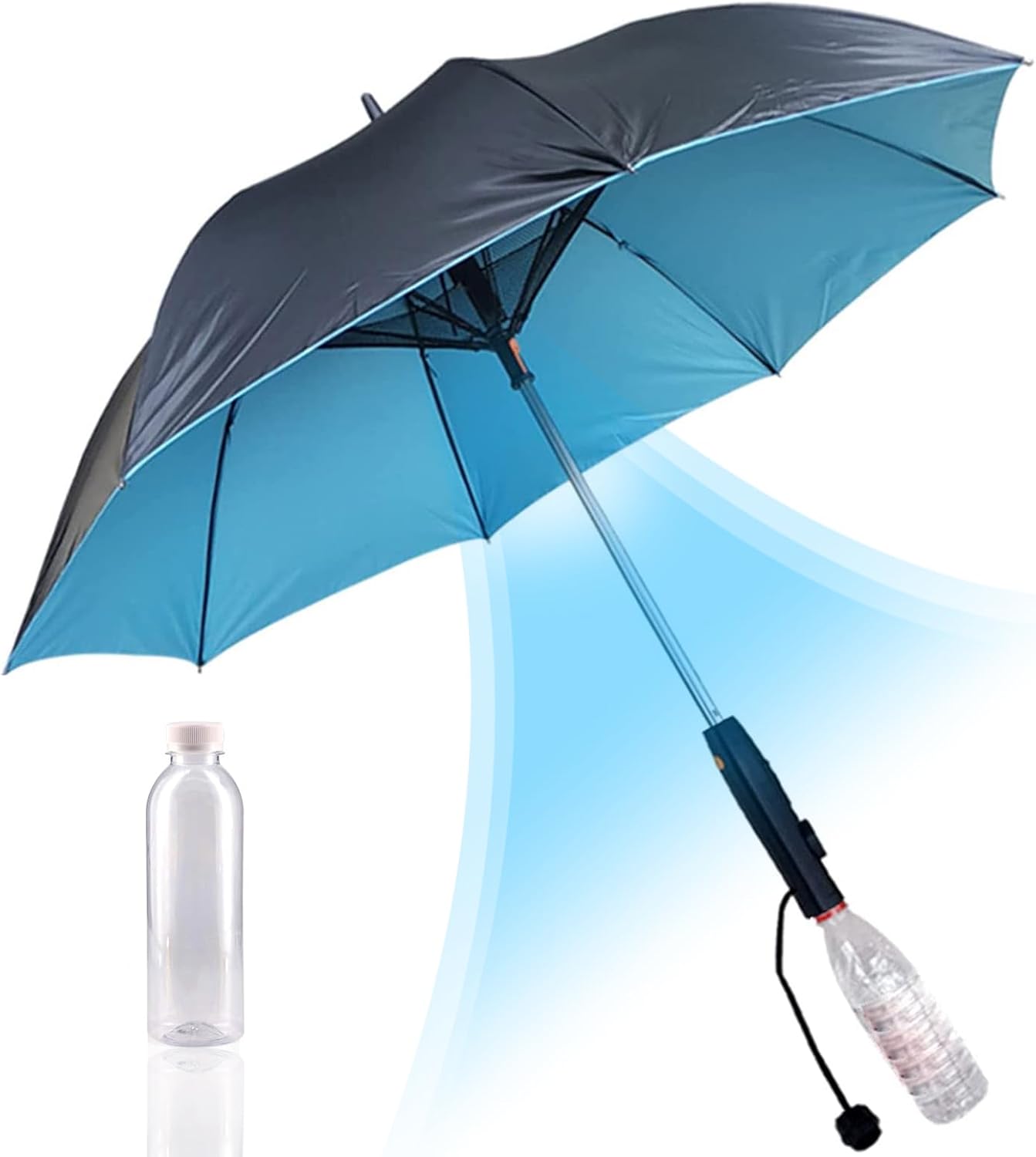 3 in 1 Umbrella with Fan Golf Sun Umbrella Built in Fan and Mister System, UPF 50+ Stick Umbrellas Perfect for Festivals, Amusement Parks, Sporting Events