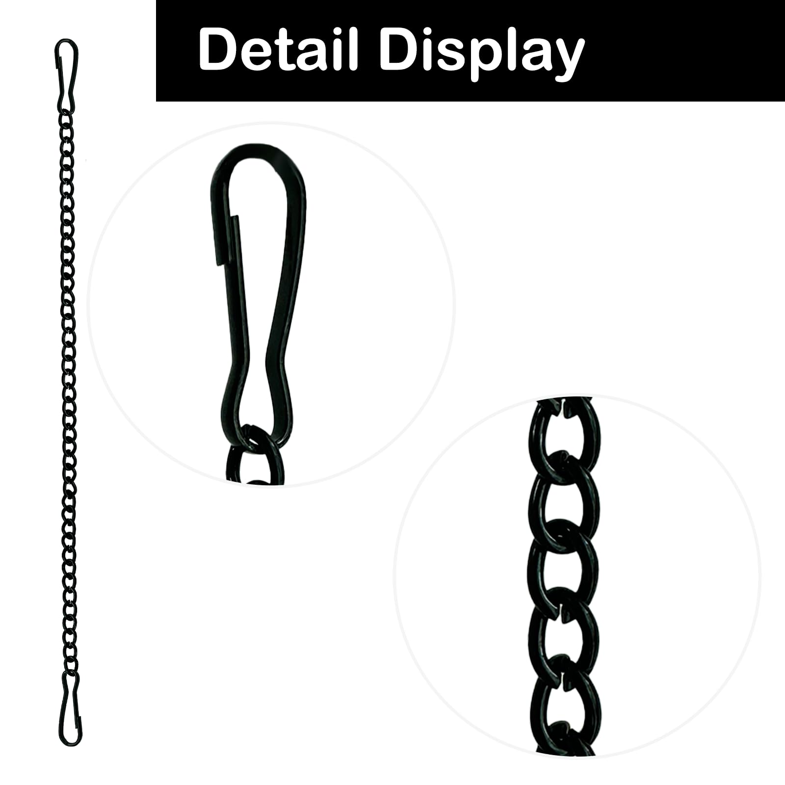 6 Pcs 20 Inch Stained Glass Window Hanging Chain - Black Hanging Chain, Window Art Decor, Patio Garden Outdoor Decorative Hangings Glass Panels Chains — Amazon image 4
