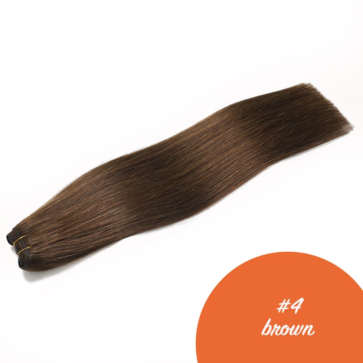 XDhair Extension Capelli Veri Tessitura Castano Cioccolato 35cm 80g Remy Capelli Umani Tessitura Extension Straight Natural Hair Invisibile (weft#4-14cm)