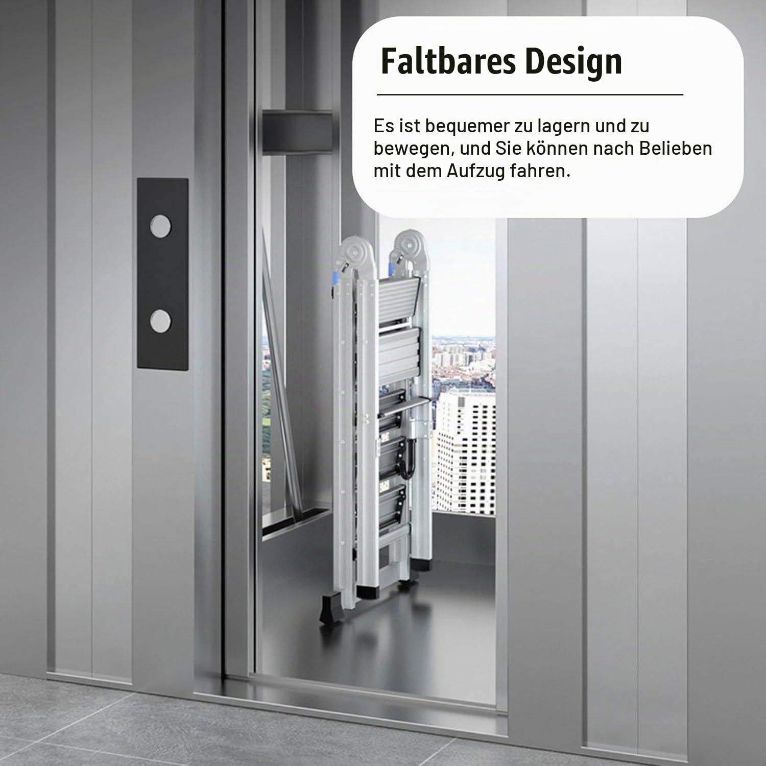 Dachbodentreppe Metall-Dachbodenleiter für Zweistöckiges Haus, Dachbodentreppe, Klappbare Trittleiter, Feuerleiter für Wohnungen, Robuste Dachbodentreppen-Sicherheit 8-10 Step,10 Step