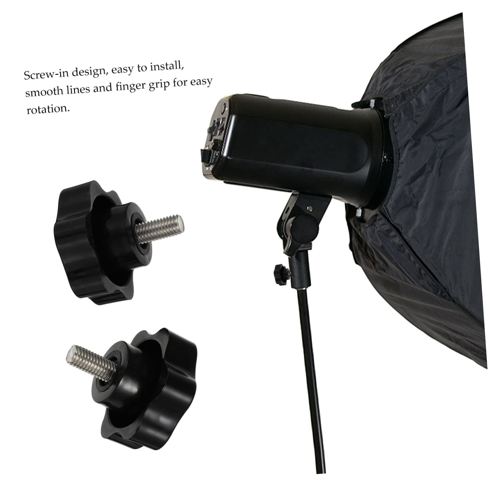 HEALEEP 4pcs Plastic Star Hand Knob M8 x 16mm Threaded Clamping Screw for Furniture Easy Install Nuts