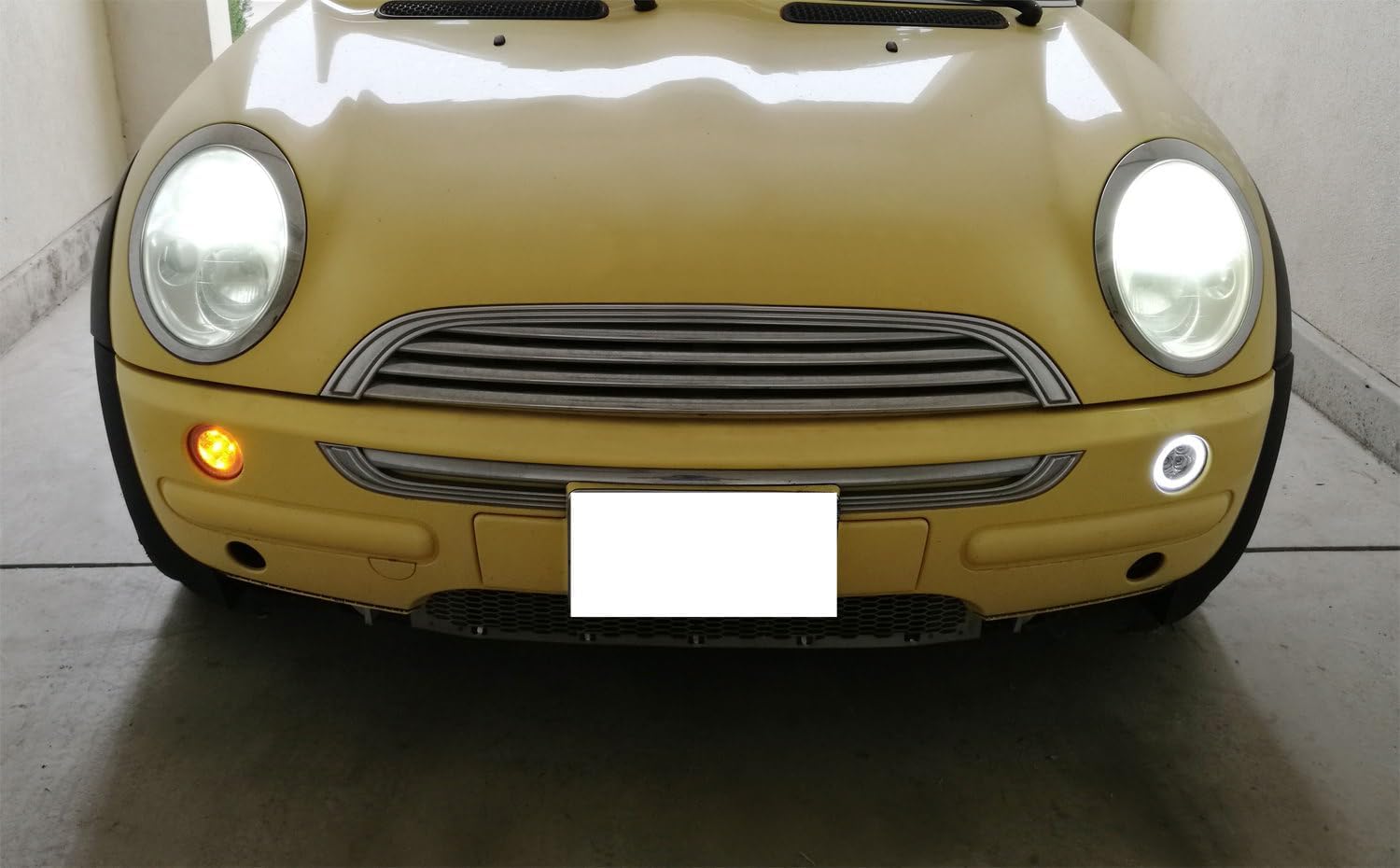 iJDMTOY Smoked Lens White LED DRL Parking Light/Turn Signal Compatible With 2002-06 MINI Cooper R50 R53 Hatchback & 05-08 R52 Convertible, OEM Fit White Daytime Running Lights & Amber Turn Blinkers