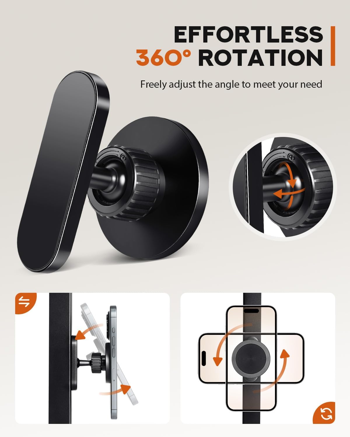 Magnetic Golf Cart Phone Holder Fits for MagSafe iPhone 16 15 14 13 12 Series Mini, Alloy Strong Magnetic Phone Mount Golf Cart Accessories Compatible with EZGO/Club Cart/Yamaha Golf Cart - Image 4