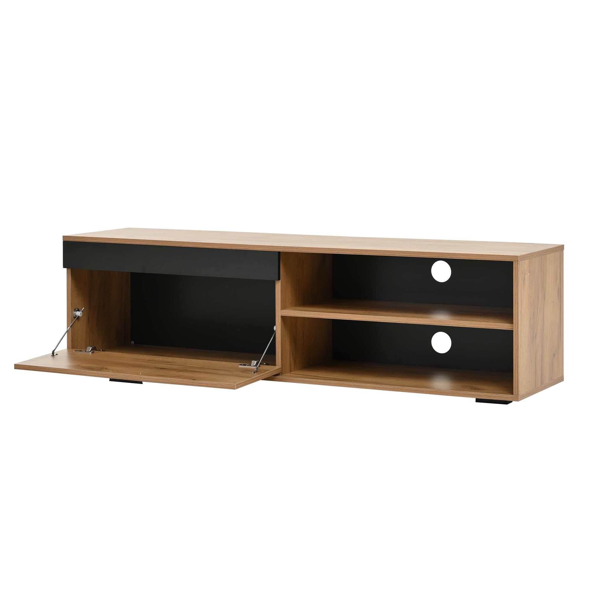 Juego de pared para TV (juego completo, 3 unidades), 140 x 35 x 39 cm, pared multimedia incluye mueble TV, estantería de pie y estantería de pared, juego de muebles de salón, moderno mueble de