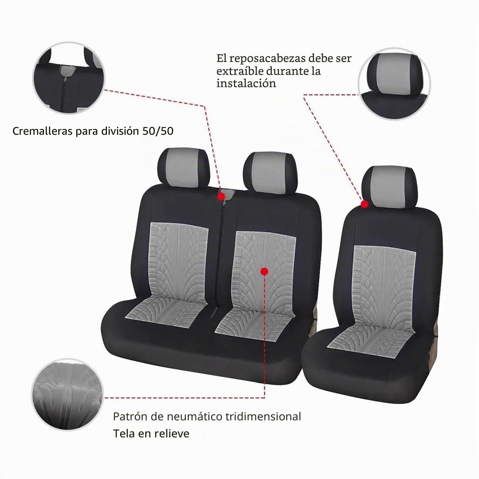 Protectores Universales para Asientos De Coche De 9 Plazas Fundas para Asientos De Autobús Resistentes A La Suciedad Cubreasientos(BEIGE-9PCS)