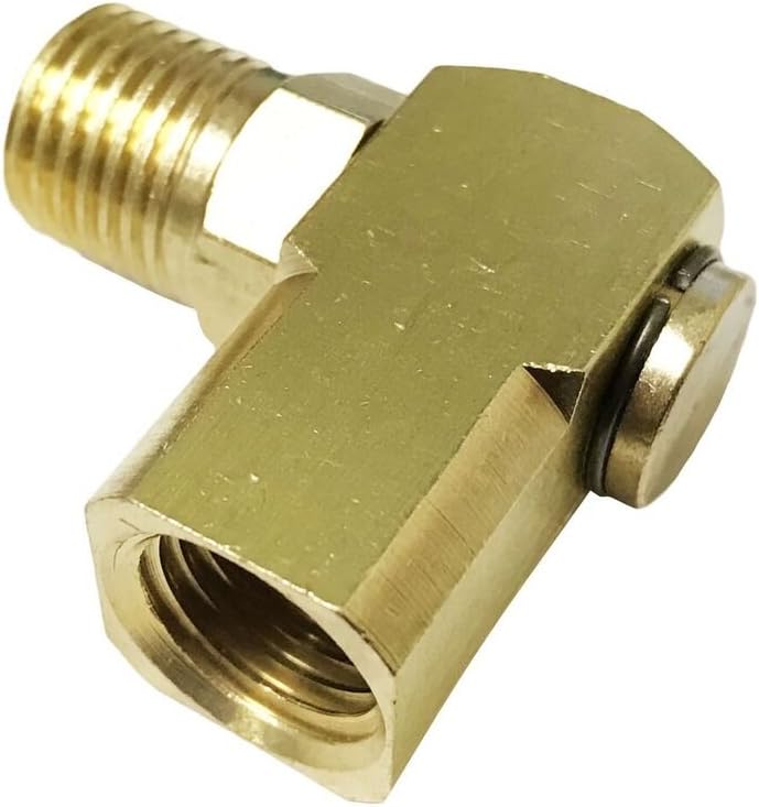Air Hose Swivel Connector Right Angle Brass 1/4" Male 1/4" Female 360 Degree Rotation