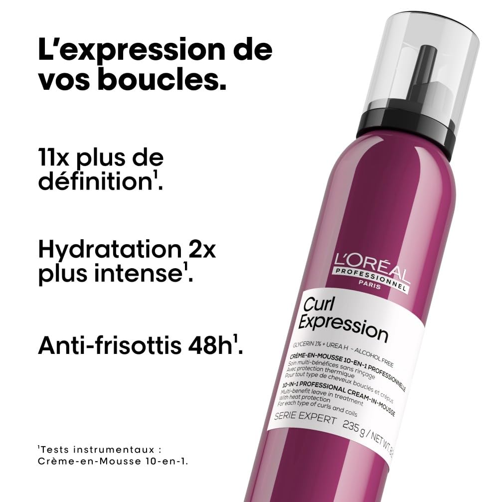 L'OREAL PROFESSIONNEL - Curl Expression - Tous Types de Cheveux Bouclés - Hydrate, Définit & Protège - Boucles 11 Fois Mieux Définies