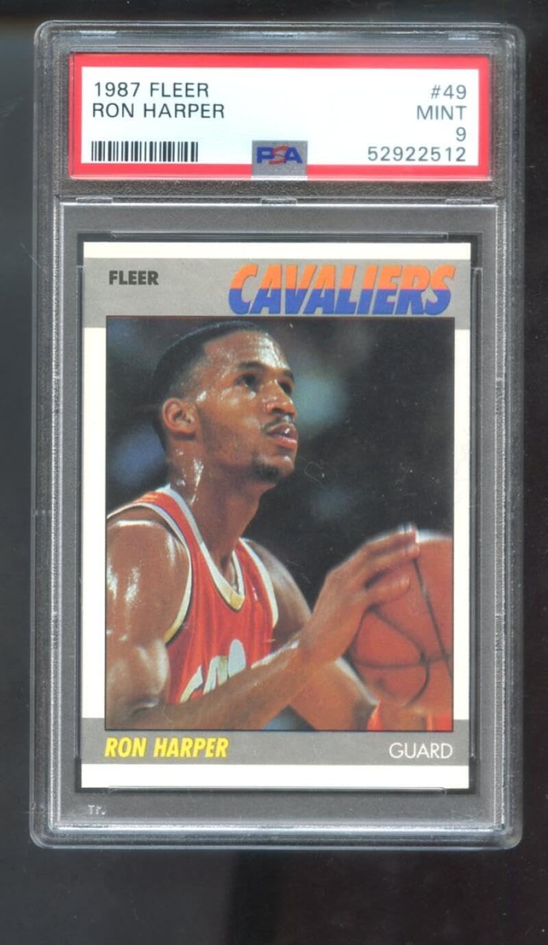 1987-88 Fleer #49 Ron Harper ROOKIE RC PSA 9 Graded Basketball Card NBA 1987 1988 Cleveland Cavaliers Chicago Bulls MINT