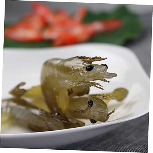 Miniatura 5 de Abaodam 10 piezas de camarones artificiales de carne de pescado falso, decoración de escritorio, modelos de camarones, decoración de cangrejo, mini