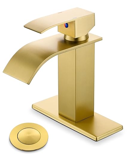 Gold Waterfall Bathroom Faucet