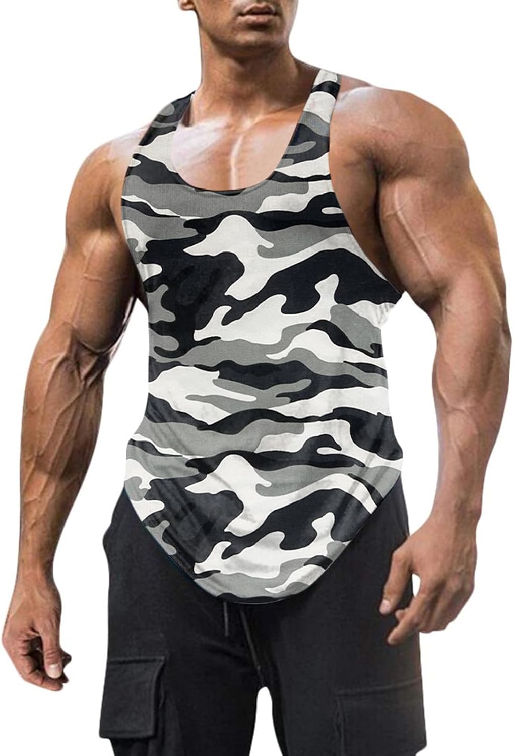 FITMENS Mens Stringer Tank Tops Y-Back Bodybuilding Sleeveless Gym Muscle Workout Shirts
