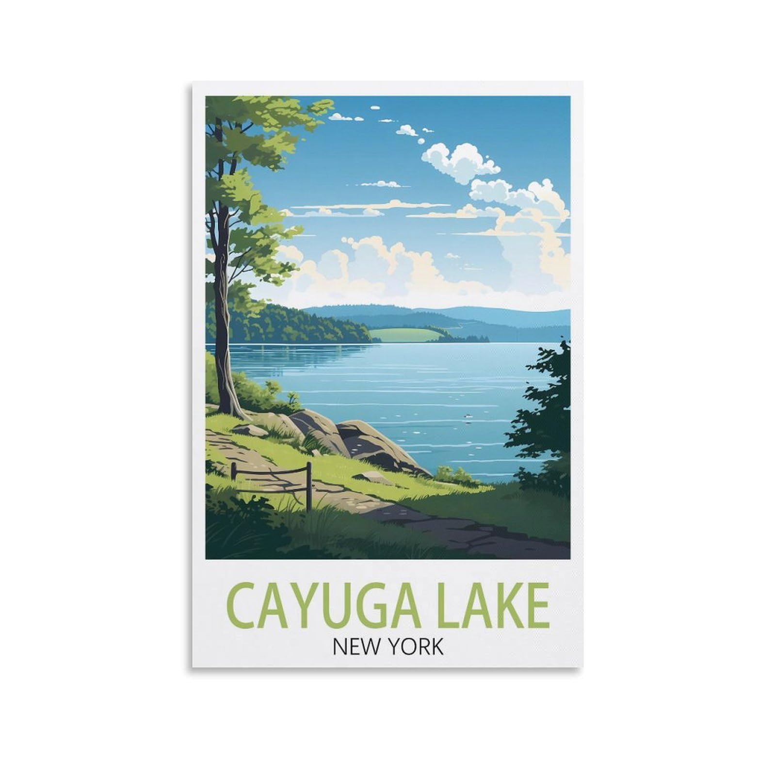 EZMLFA DIY 5D Diamond Painting Kits for Adults,Cayuga Lake DIY Diamond Art Kits Gem Painting Crafts for Home Wall Decor 40x40cm