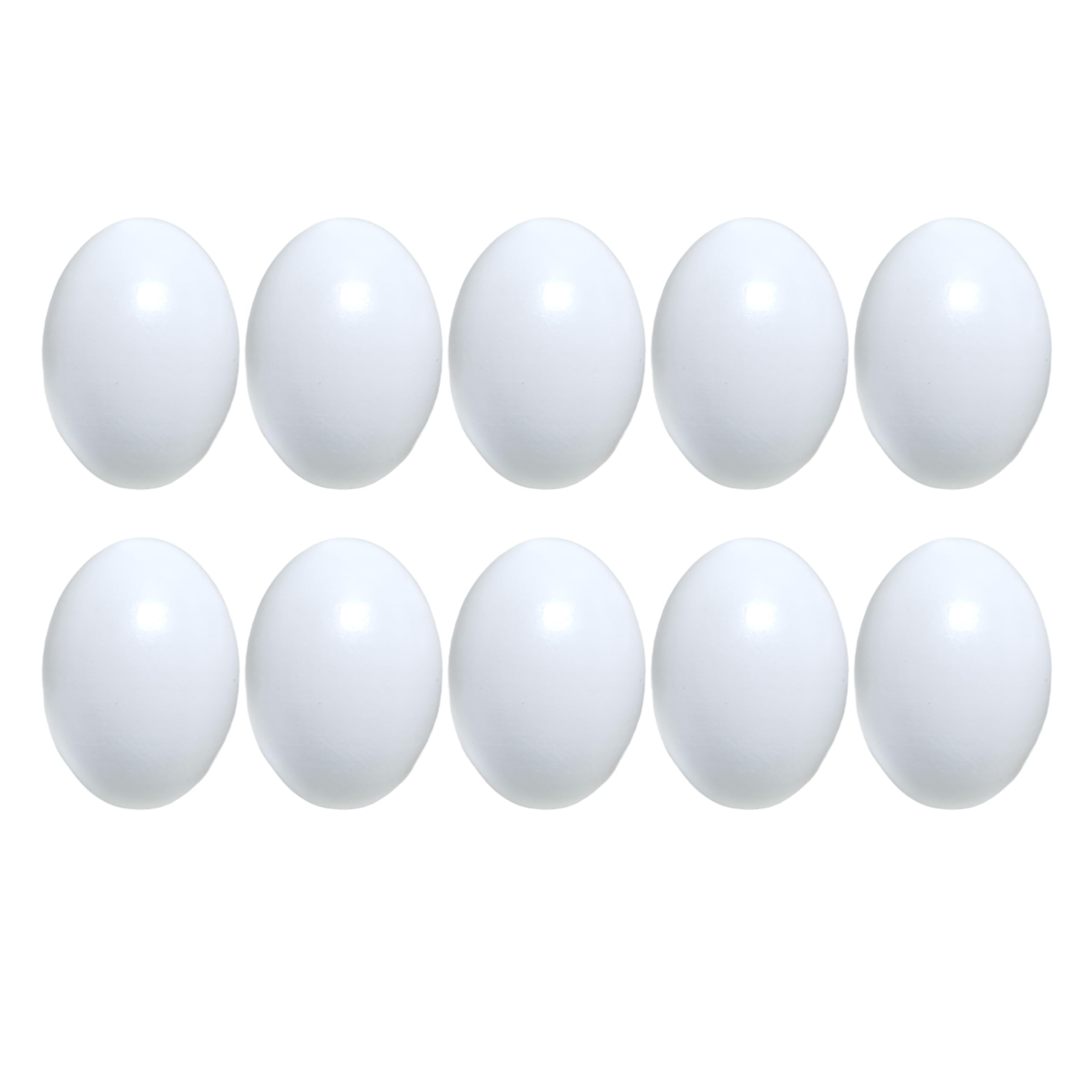 Azatemgo Chicken Eggs Fake Chicken White Eggs Easter Eggs Set of Wooden Fake Eggs to Help Lay Chickens 10 Pcs