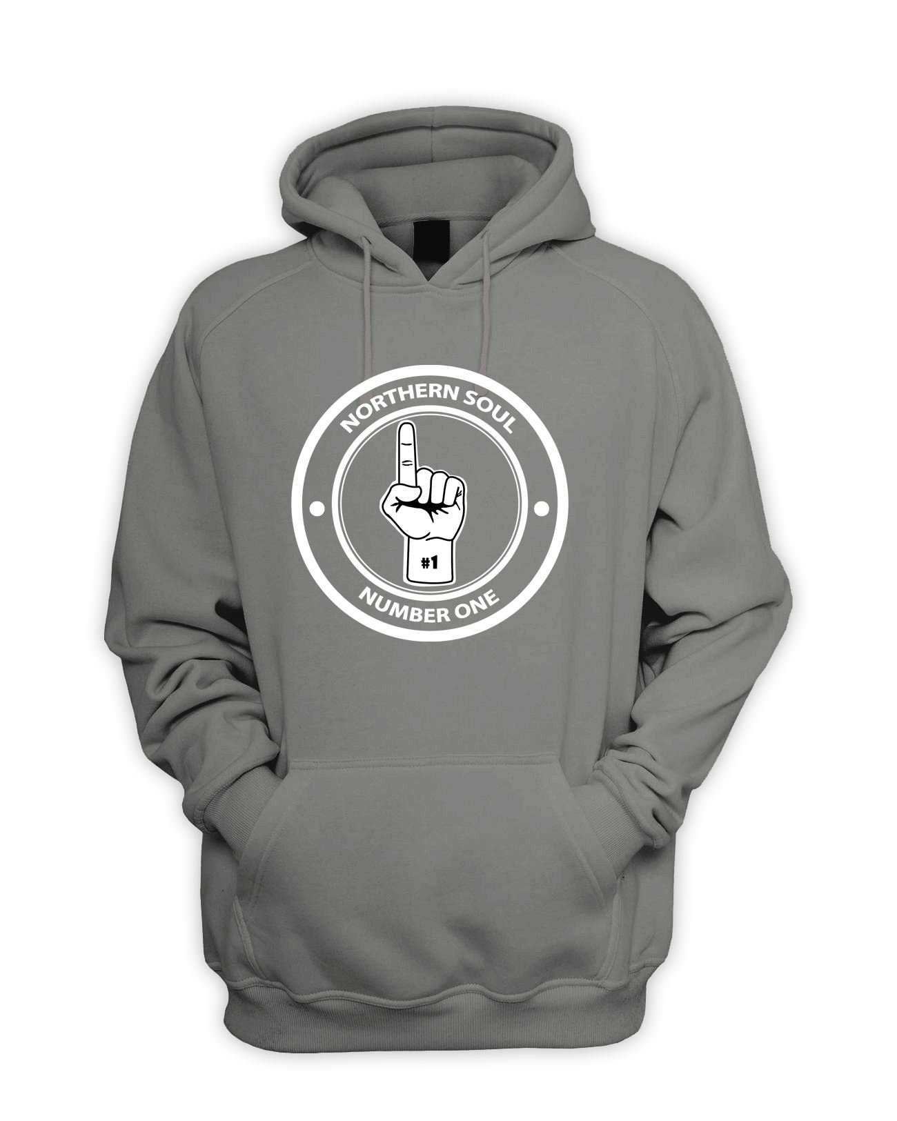 Tribal T-Shirts Mens Northern Soul Number One Logo Hoody (Large, Charcoal Grey)