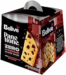 Panetone Sem Açúcar Sem Glúten Sem Leite com Gotas de Chocolate 56% Cacau Belive 420g