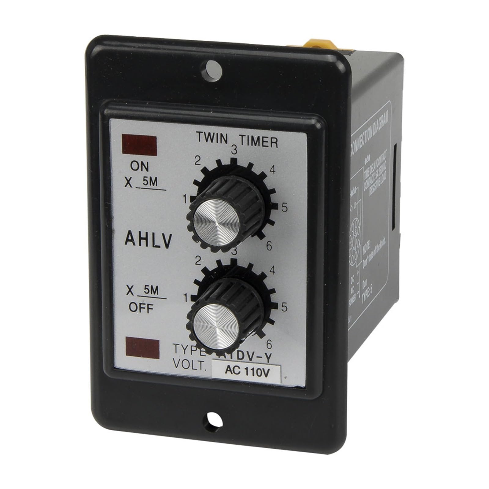 OSHZIKJII 10pcs ATDV-Y AC 110V time relay twin timer with base 30s*30s 60s*60s 30min*30min 60min*60min(30min 30min)