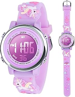 Orologi digitali per bambine 3D Simpatico cartone animato 7 luci a colori Orologio da polso elettronico sportivo impermeabile Regalo per bambini