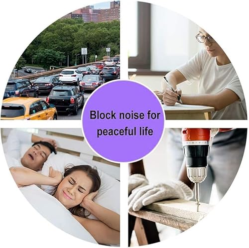 Piankowe zatyczki do uszu, super miękkie zatyczki do uszu do spania, ergonomiczna konstrukcja, 36 dB SNR, hipoalergiczne zatyczki do uszu do blokowania chrapania, latania, nauki, pracy (fioletowe, 30