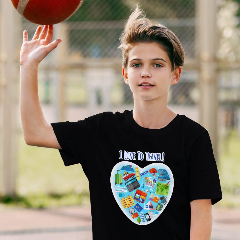 Travel Love Kids' T-Shirt - Heart T-Shirt - Cute Tee Shirt for Kids