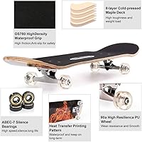 Vista 6 de ChromeWheels 31 inch Skateboard Double Kick Skate Board Cruiser Longboard 8 Layer Maple Deck Skateboards for Kids and Beginners
