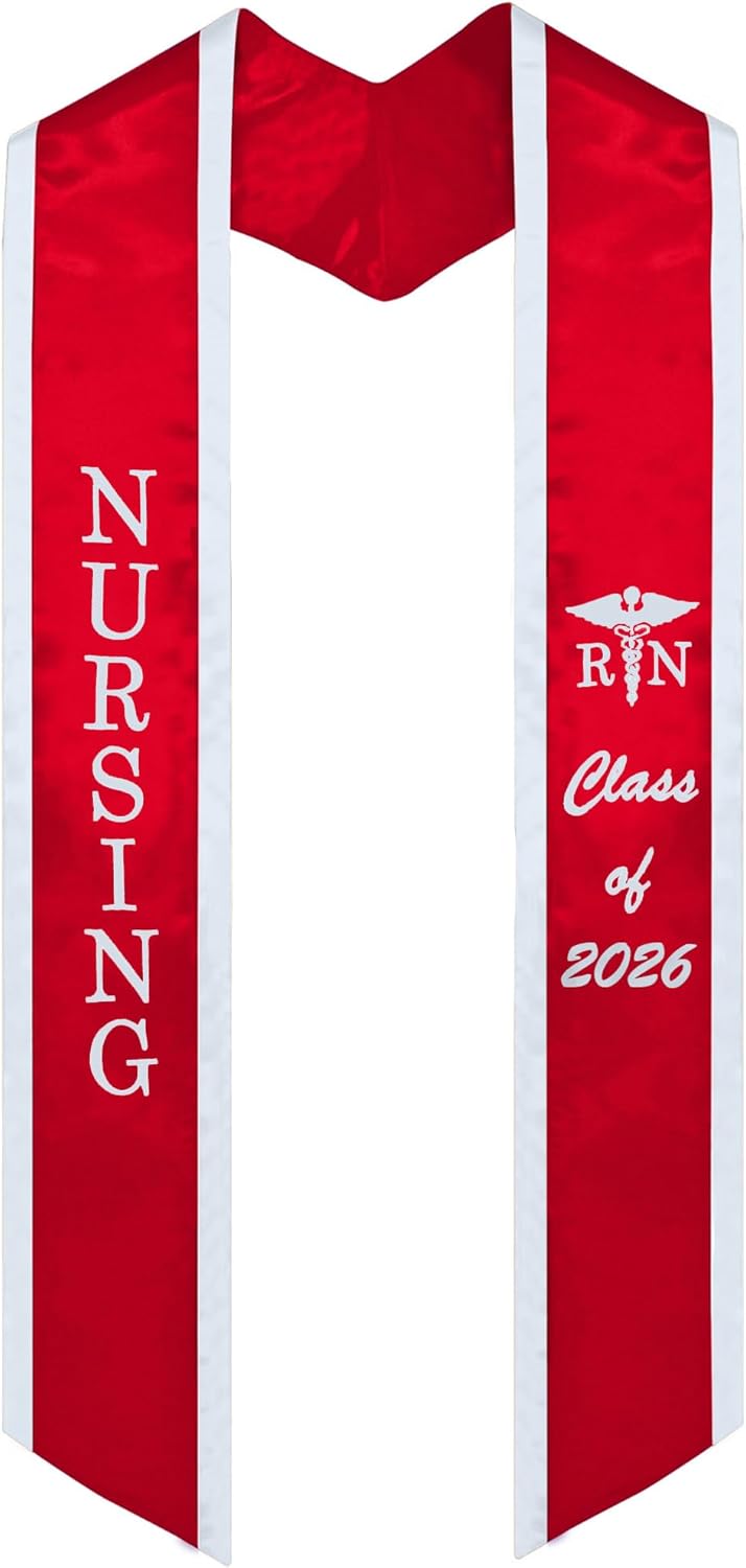 Piecatle Nursing Graduation Stoles Class of 2026,72 inches Sashes with Medical Logo Embroidery for Registered Nurses