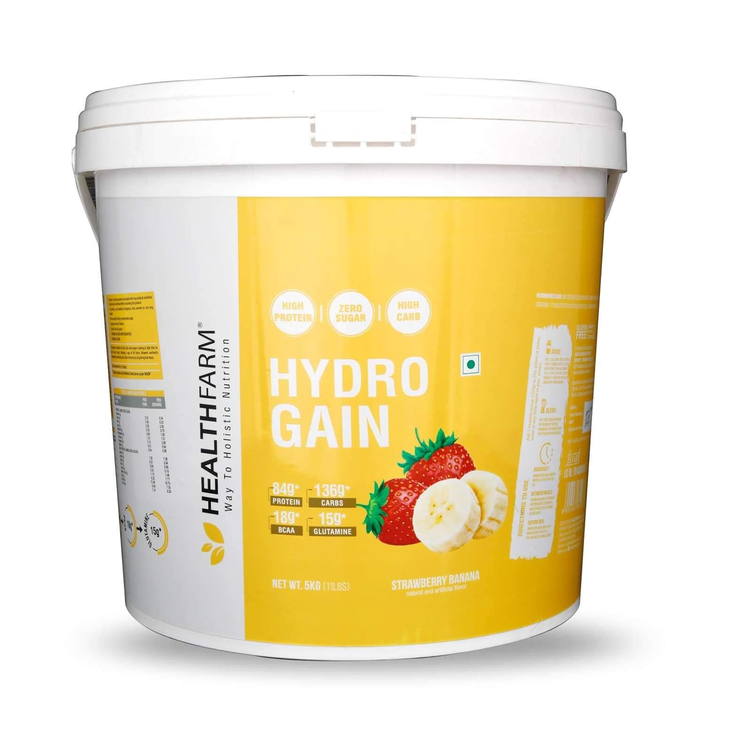 Healthfarm Hydro Gain Mass Gainer Protein Powder Flavour Strawberry