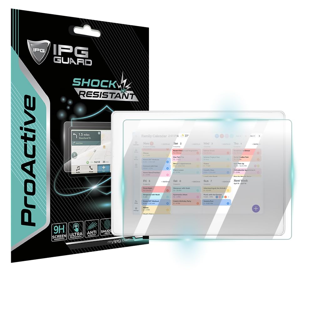 IPG ProActive Made for SKYLIGHT Calendar 10" Digital Calendar & Chore Chart Display Touchscreen 9H Hardness Screen Protector Nano Ceramic Film Ultra