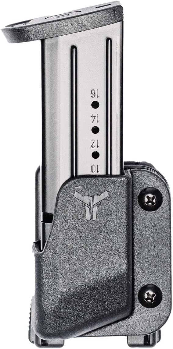 OWB Single Mag Pouch for Glock 17, 19, 22, 34, 35, H&K VP9 & More - USA Made - Signature Pro Single Magazine Carrier with Tek-Lok Belt Attachment Clip by Blade-Tech Holsters