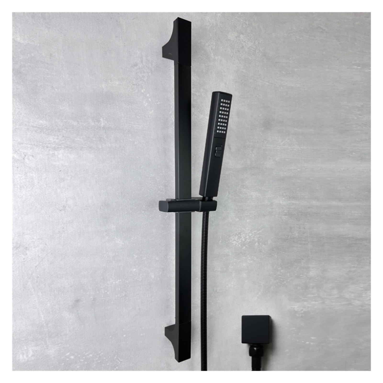 Barre coulissante de douche noire réglable anti-calcaire