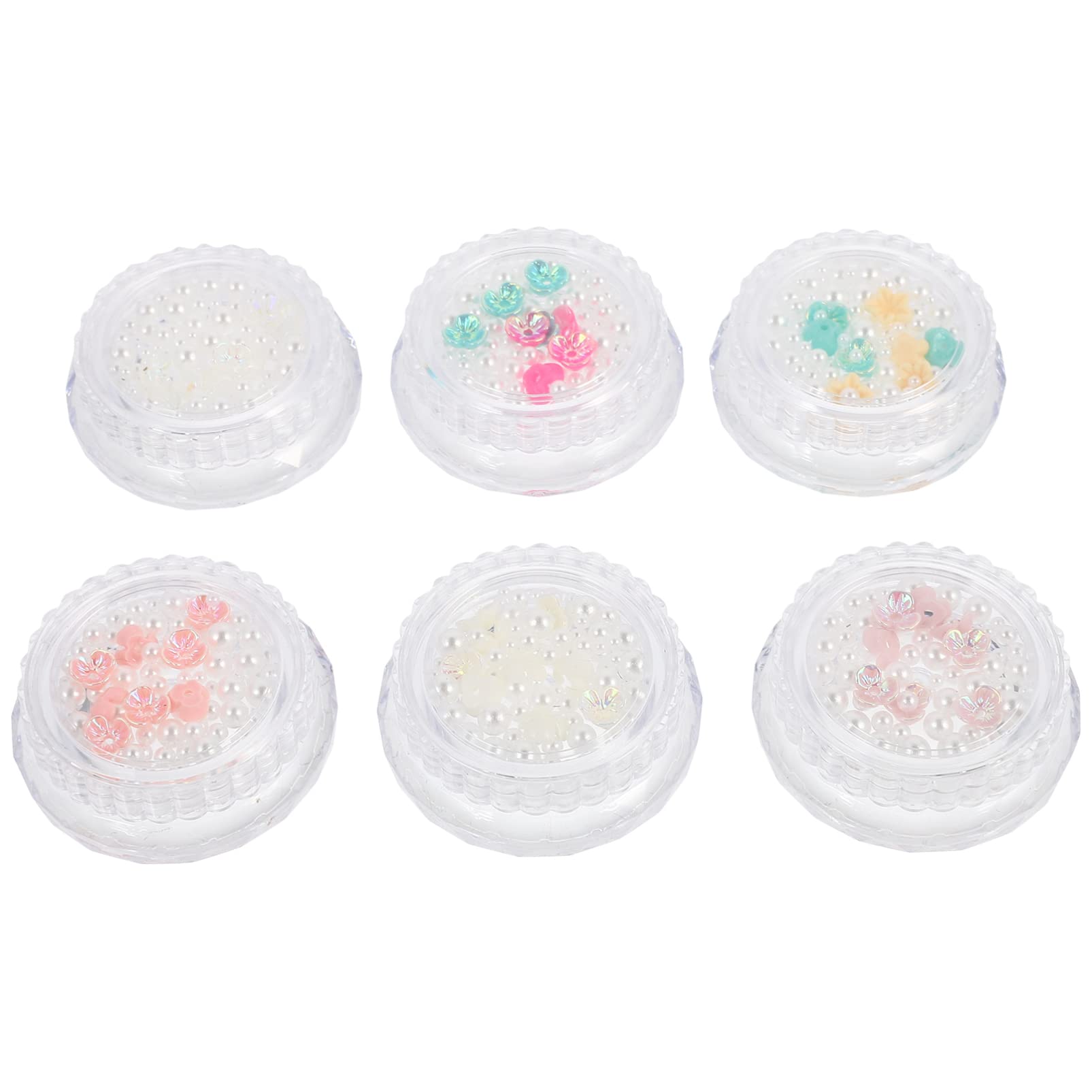 FRCOLOR Nail Art Decorations Multi Shapes Pearl Flower Charms for Nail Supplies for Manicure and Creative Nail Design