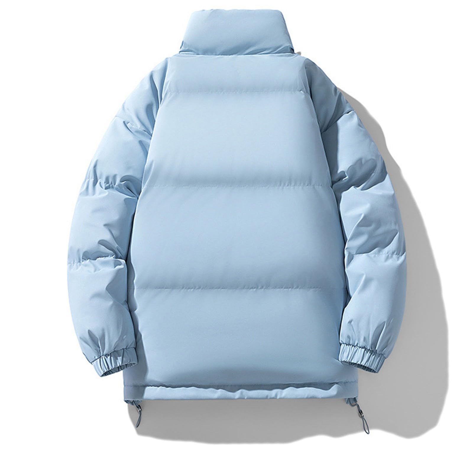 Generico Giacca Donna Colletto alla Coreana Zip Calda Tasca Unisex Capospalla Giubbino Imbottito (Blu, L)