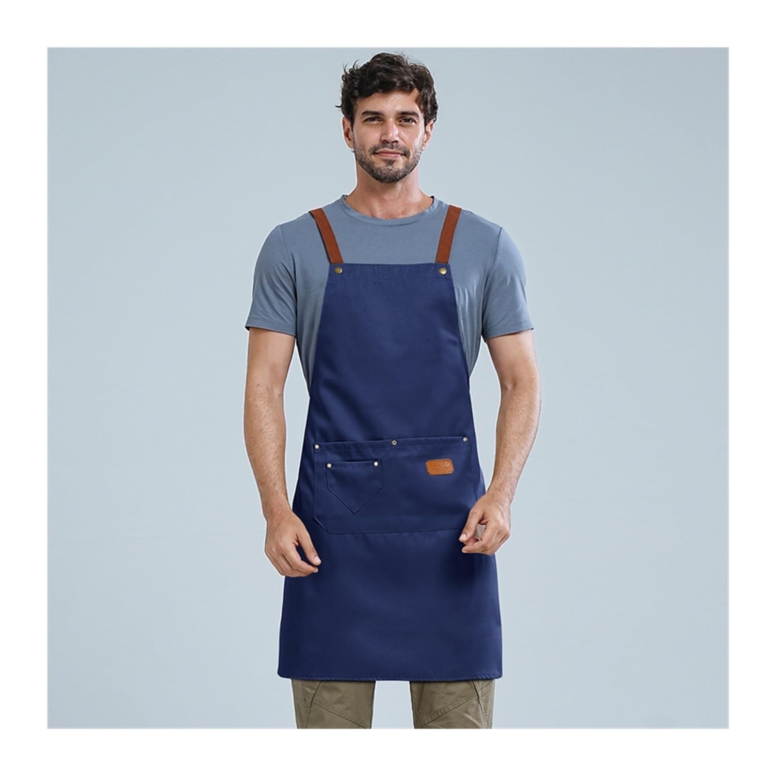 delantal Delantal de cocina impermeable for adultos, hombres y mujeres, correa cruzada ajustable en la espalda, babero trabajo for cocinar, limpieza restaurantes, 1 ud