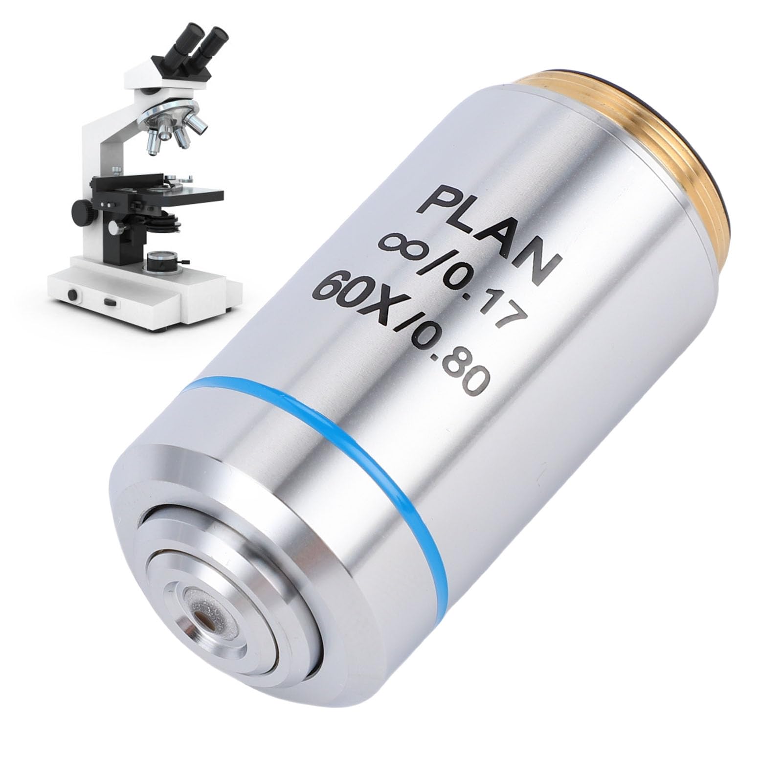 Obiettivo per Microscopio 60X per Microscopi Biologici con Design Acromatico e Materiale in Vetro Ottico