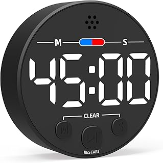 Minuteur numérique LED, compte à rebours magnétique puissant pour cuisine, tableau blanc de salle de classe, enfants, tout-petits, jeu, productivité, concentration, travail, tâche, bureau