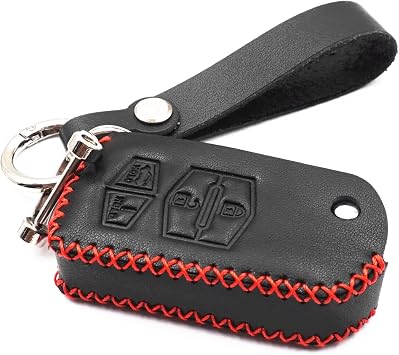 Black Leather for Mazda 3 5 6 RX8 CX5 CX7 CX9 MX-5 Miata 3 4 Buttons Smart Remote Flip Key Fob Case Cover Chain 4 Buttons