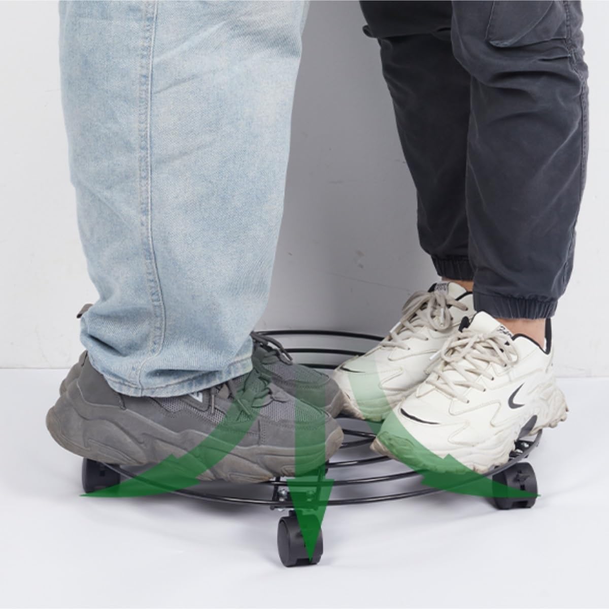 Portavaso rotondo mobile in ferro resistente, con ruote freno universali, per interni ed esterni, nero, 30 cm