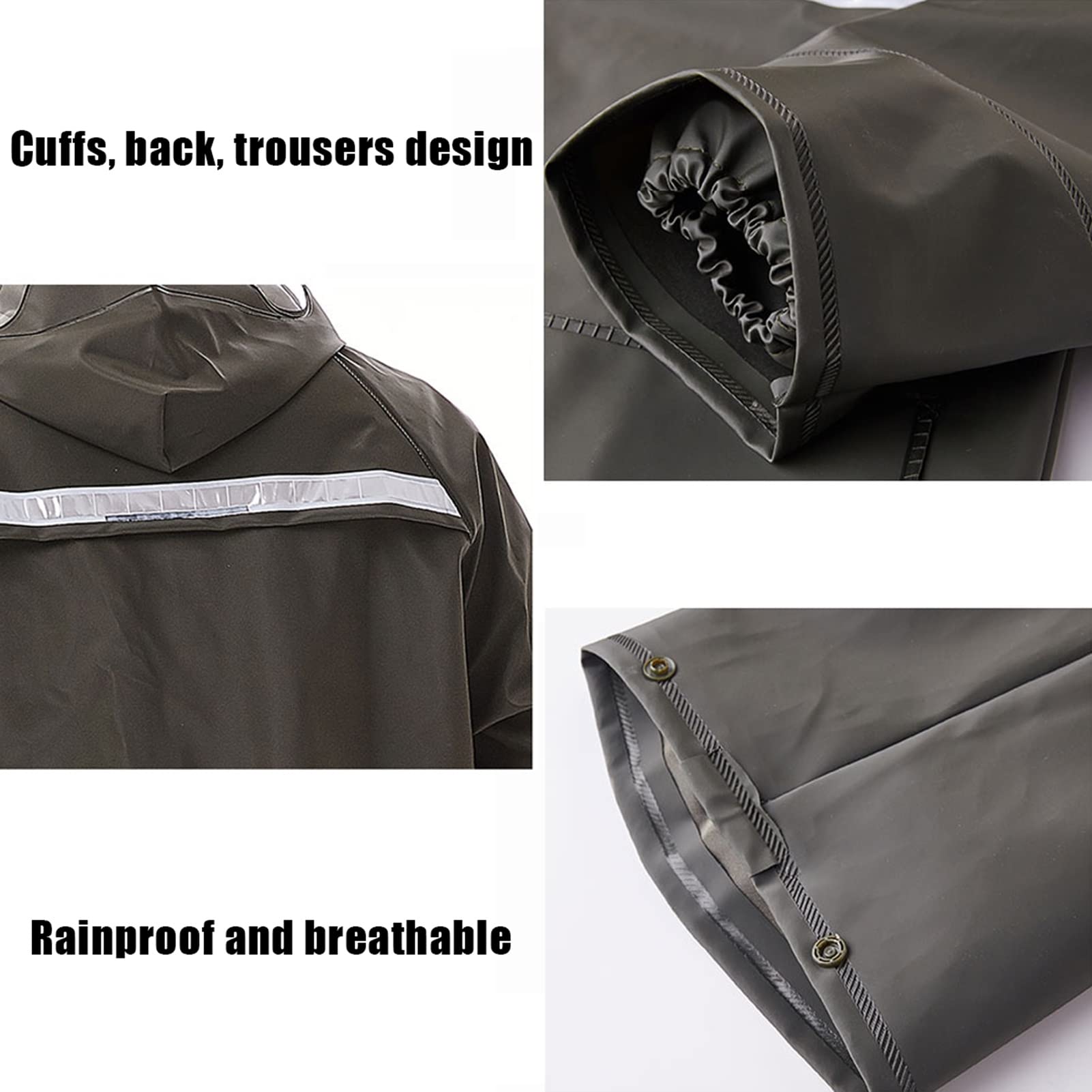 Traje de lluvia Hombres Comprobación de lluvia impermeable Chaqueta y pantalones Conjunto de lluvia a prueba de viento Abrigo de lluvia transpirable Unisex para senderismo, Ciclismo, Viajar, Pesca