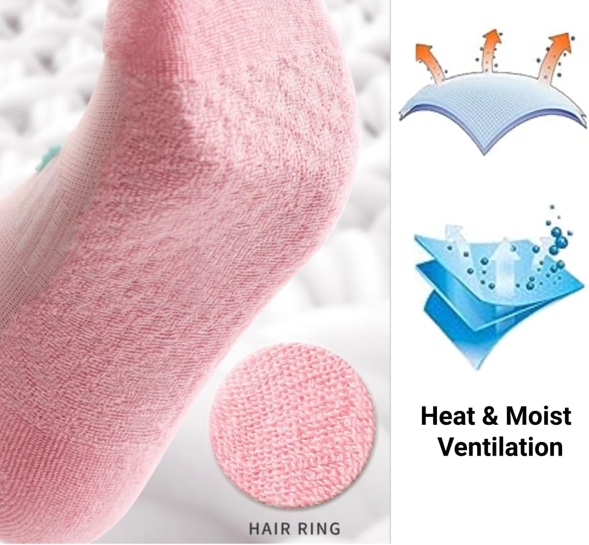 Women's Performance Heel Tab Athletic Socks Running Low Cut (5 Pairs) Shoe Size: 5-10