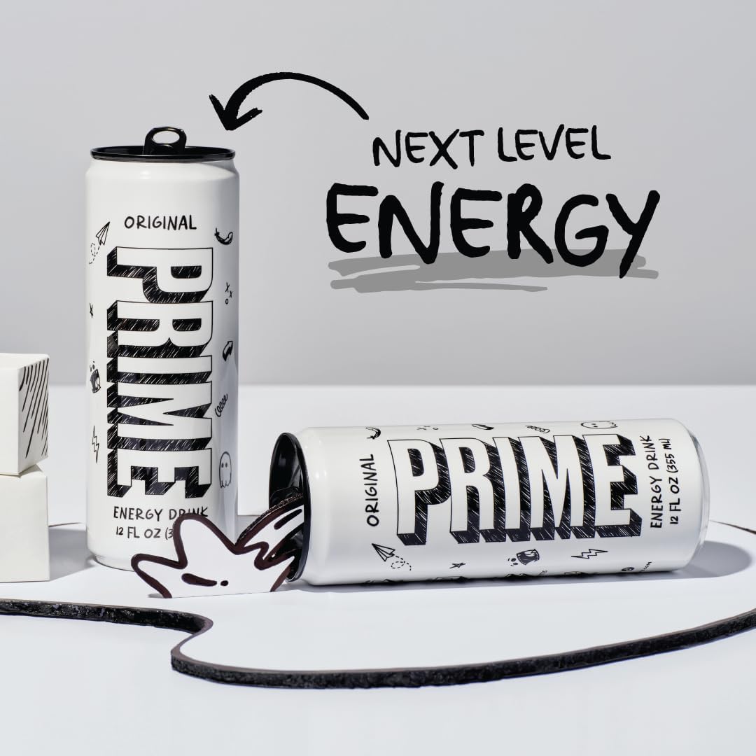 PRIME Energy ORIGINAL, Zero Sugar Energy Drink, Preworkout Energy, 200mg Caffeine with 355mg of Electrolytes and Coconut Water for Hydration| Vegan, Gluten Free, 12 Fluid Ounce |24 Pack