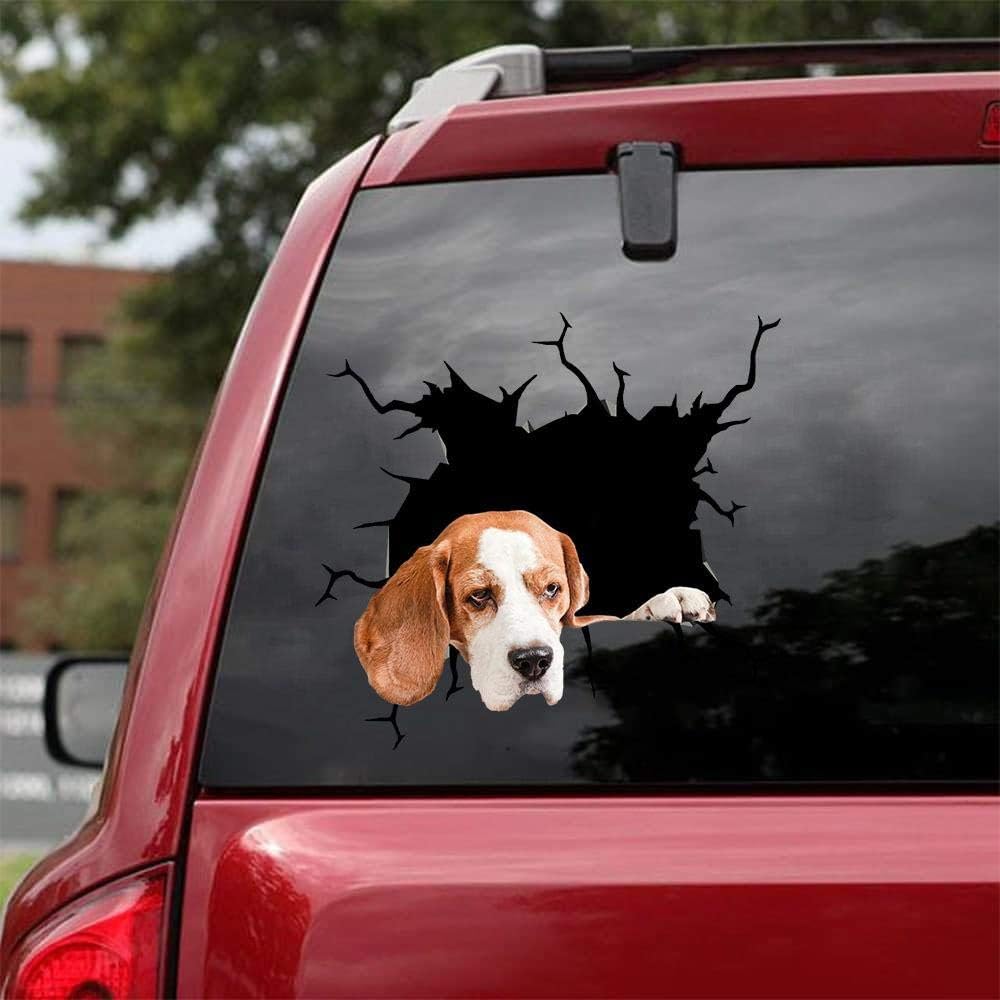 Ocean Gift Beagle Car Decals, Dog Car Stickers Pack of 2