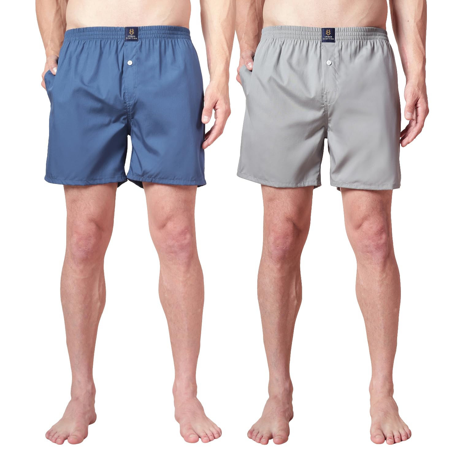 urban scottish Men’s 100% Cotton Solid Boxers Shorts with Side Pockets (Pack of 2)-picture-24