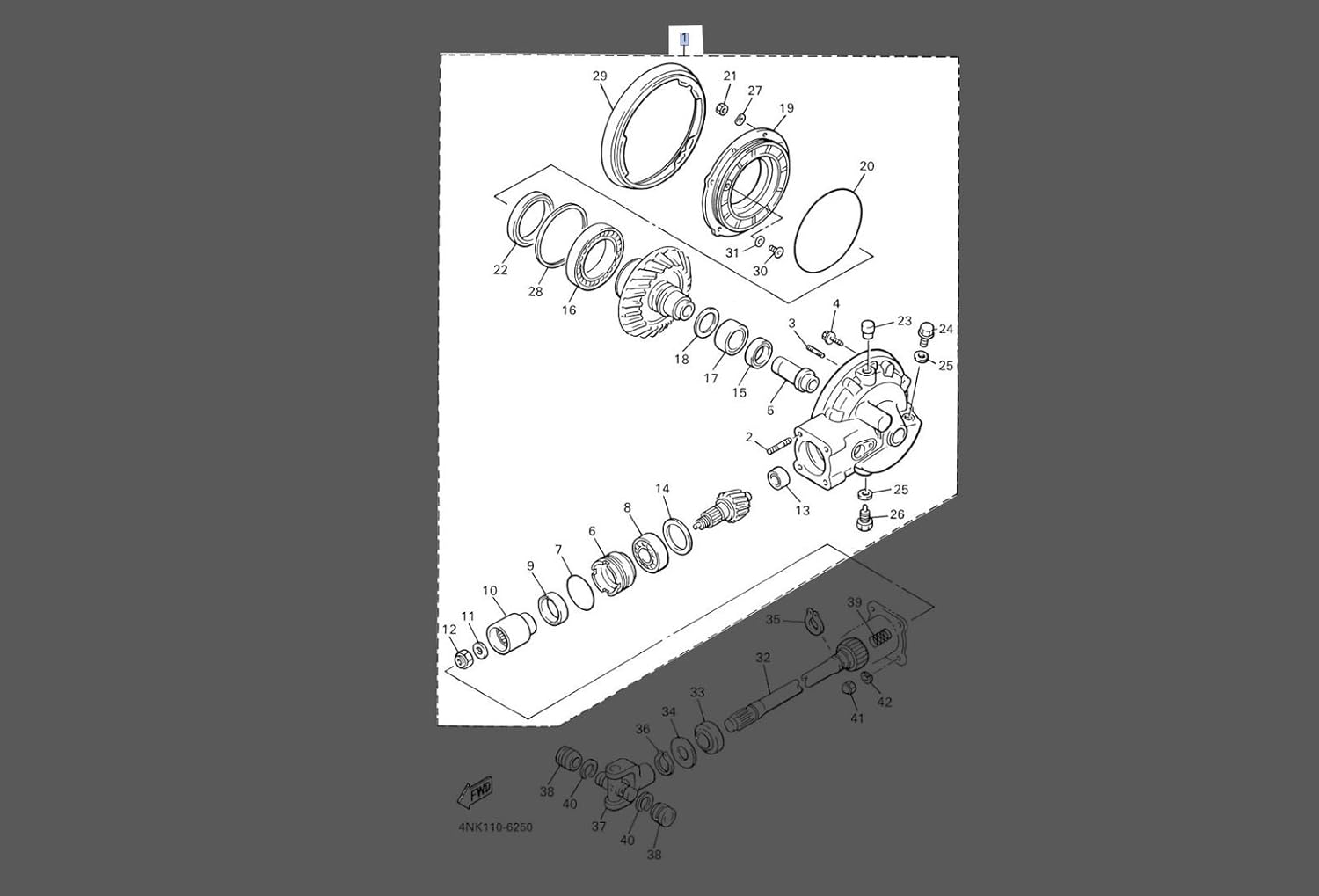 Yamaha 4XY461010000 Rear Axle Gear Case; 4XY461010000
