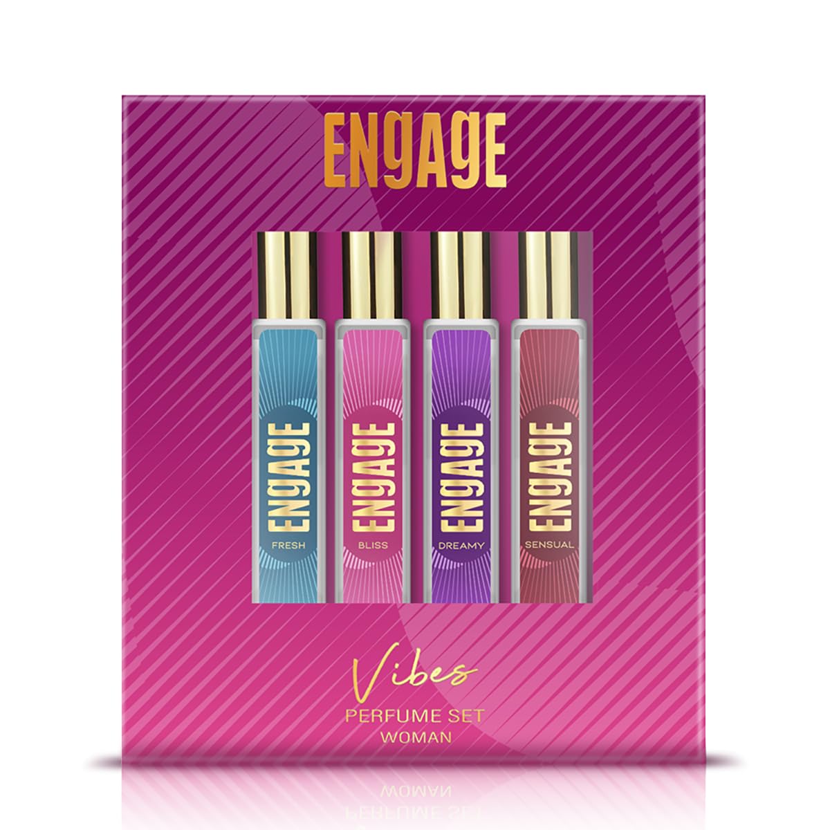 Engage Vibes Perfume Spray Set for Women, Travel Sized, Assorted Pack, Long Lasting, Ideal Valentine Gift, Birthday Gift, 25mlX4-image-21